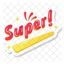 Text Super Sticker Icon