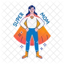 Super Mae Personagem Maternidade Icon