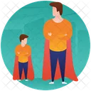 Superman Pose Father And Son Fatherhood Icon