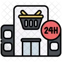Supermarket 24 Hours 24 Hours Service Icon