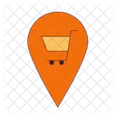 Supermarket Trolley Map Pinpoint Shopping Cart Icon
