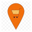 Supermarket Trolley Map Pinpoint Shopping Cart Symbol