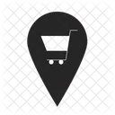 Supermarket trolley map pinpoint  Symbol