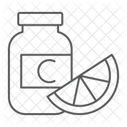 Suplemento de vitamina c salud botella cítricos  Icono