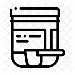 Botella y cuchara de suplementos  Icono