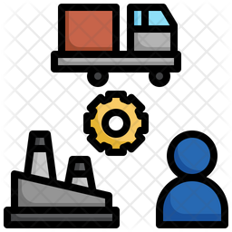 Supply Chain Icon   Download In Colored Outline Style