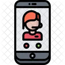 Phone Support Woman Icon