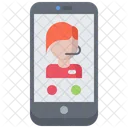 Phone Support Woman Icon