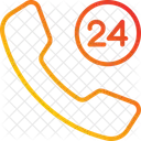 Twenty Four Call Center Service 24 Hours Support Icon