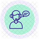 Support Line Black Outline Icon Icon