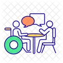 Support of disabled employee in workplace  Icon