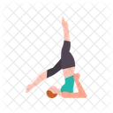 Supported Shoulderstand Help Man Icon