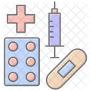 Suprimentos Medicos Icone De Cor Linear Ícone