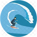 Surf Boarding Surfer Icon