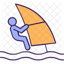 Surf Windsurf Velero Icono