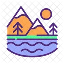 Surface Water Water Body Mountains Icon