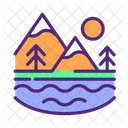 Surface Water Water Body Mountains Symbol