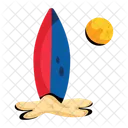 Beach Surfing Surfboard Beach Sport Icon