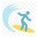Surfer Sea Surfboard Icon