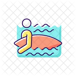 Surfer Entering Water  Icon