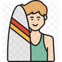 Surfer Male  Icon
