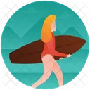 Surfing Surfer Swimming Icon