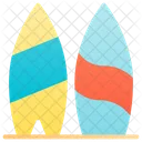 Surfing Surfboarding Beach Icon