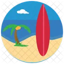 Surfing Board Beach Icon