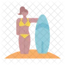 Surfing girl  Icon
