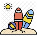 Surfing Beach Surfboard Icon