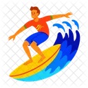 Surfing Surfboarding Sport Icon