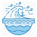 Ocean Summer Surfing Icon