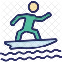 Surfing Surfboard Beach Sports Icon