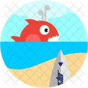 Surfing Fish Whale Icon
