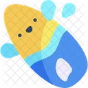 Surfing Kawaii Summer Icon