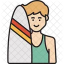 Hombre surfista  Icono