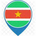 Suriname Drapeau Monde Icône