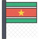 スリナム、国、国旗 アイコン