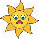 Surprised Face Sun Face Emoticon Icon
