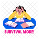 Survival Mode Exam Preparation Studying Icon