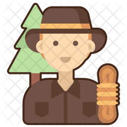 Survivalist Male Icon - Download in Colored Outline Style