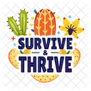 Survivre Et Prosperer Cactus Fleurs Icône