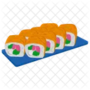 Sushi Roll Rolls Plate Icon