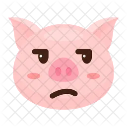Suspicious Pig Emoji Icon