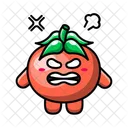 Süße Tomate mit wütendem Gesichtsausdruck  Icon