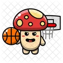 Süßer Pilz, der Basketball spielt  Symbol