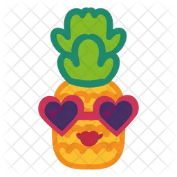 Süßes Lächeln Ananas Emoji Symbol