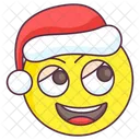 Susses Weihnachtsmann Emoji Susser Ausdruck Emotag Symbol