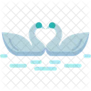Swan Heart Love Icon