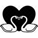 Swan Two Symbol Heart Love Valentine Icon
